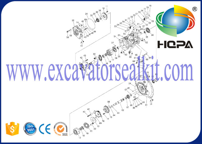 Hitachi ZX120-6 Hidrolik Ana Pompa HPK055 Ana Pompa Parçaları