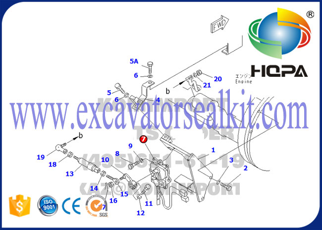 Ekskavatör Motor Parçaları PC120-6 Gaz Motoru 7834-40-2002 7834-40-2001 7834-40-2000
